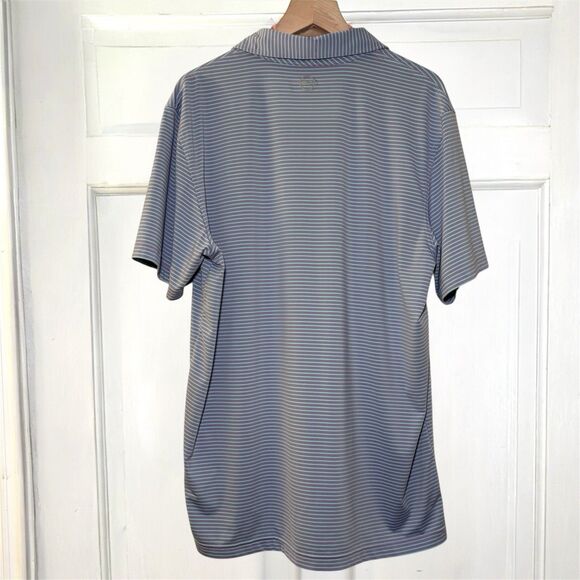 Vineyard Vines Performance Polo Shirt Men's Large Purple Blue Stripe Whale Logo - Picture 6 of 8